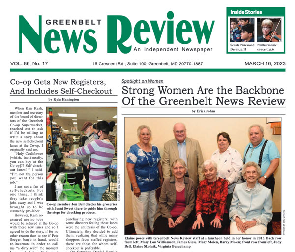 The cover of the greenbelt news review